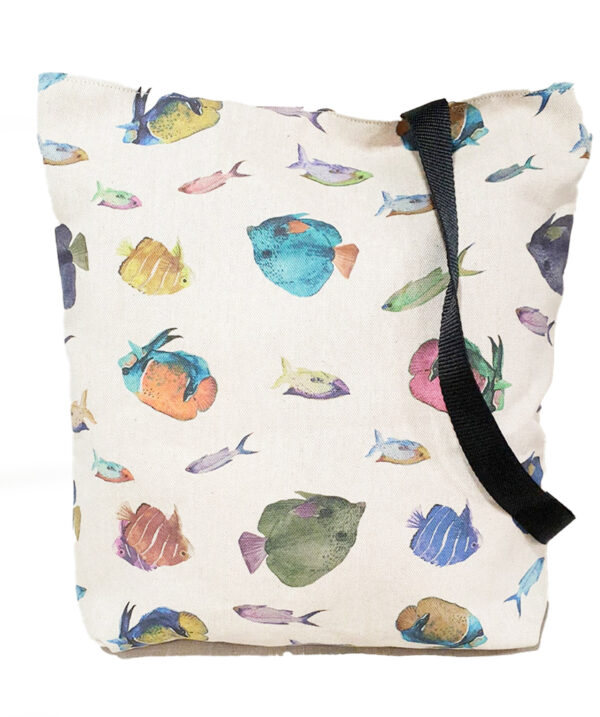 TOTE BAG PECES DE COLORES de LICHIS BLANCOS